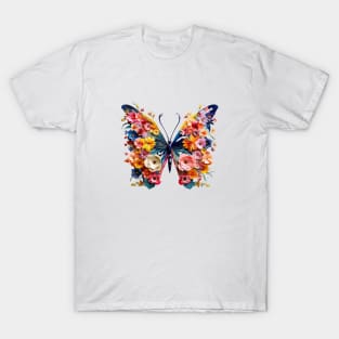 Petals in Flight: Enchanting Butterfly of Blooms T-Shirt